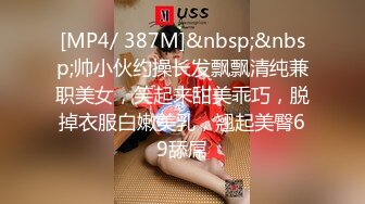 [MP4/ 387M]&nbsp;&nbsp;帅小伙约操长发飘飘清纯兼职美女，笑起来甜美乖巧，脱掉衣服白嫩美乳，翘起美臀69舔屌